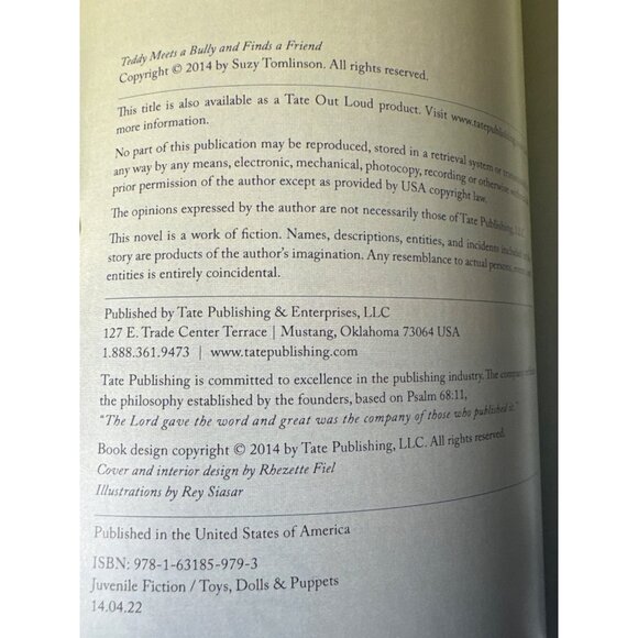 Teddy Meets A Bully & Finds A Friend Suzy Tomlinson Signed SC Lot of 8 Teacher - Picture 5 of 16